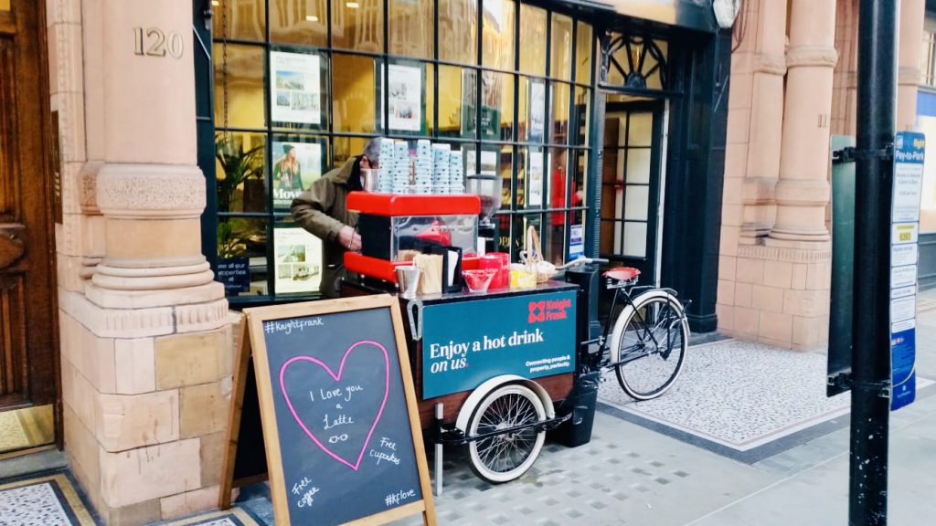 mobile coffee cart bike and bar hire in London and uk