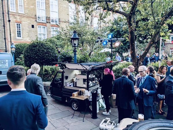 mobile coffee cart van serving barista coffee for hire