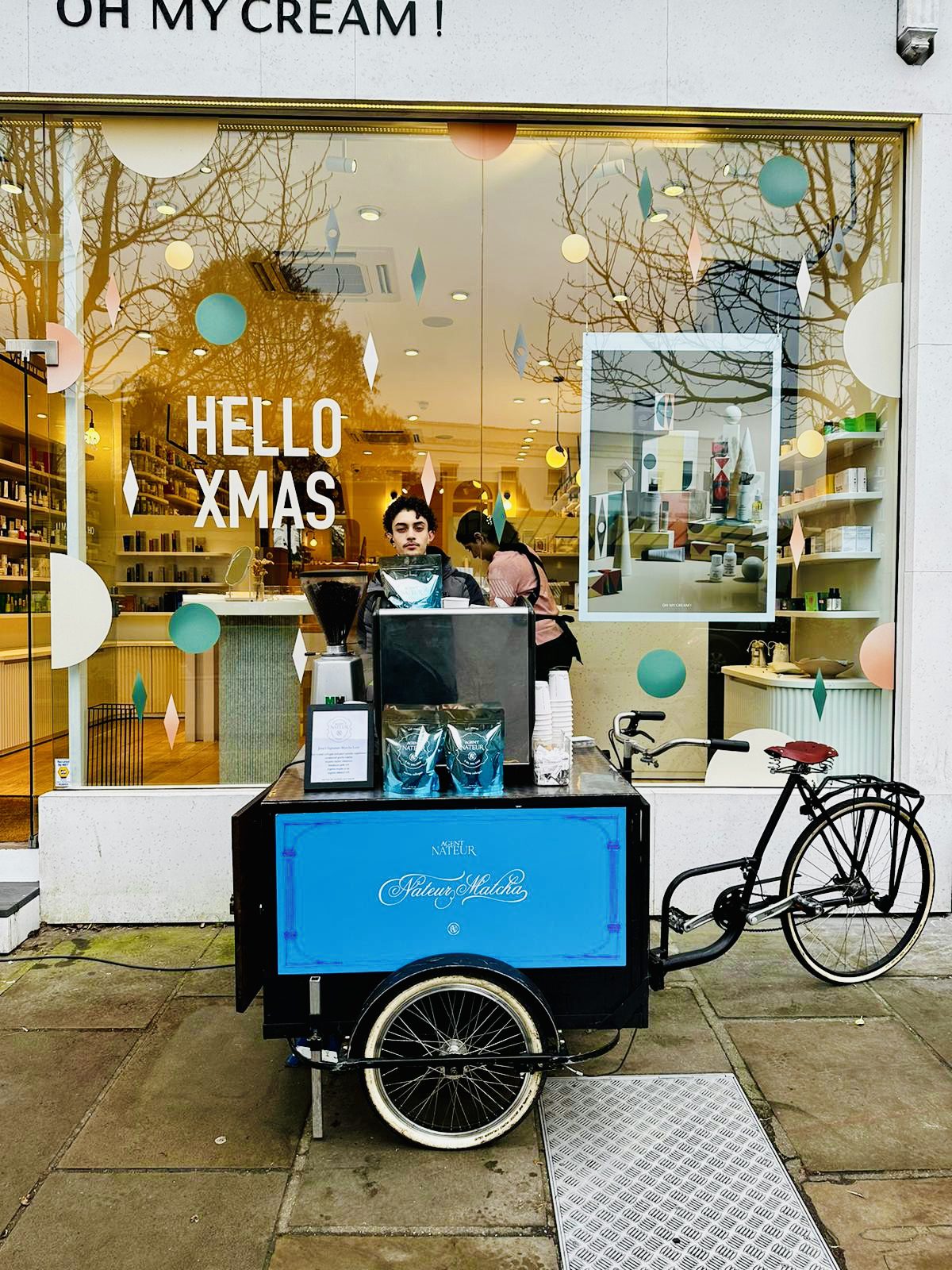 Branded barista coffee bike for hire in london and uk